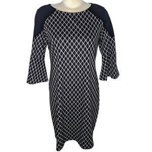 Rodan Dress womens large black geometric shapes career date night cocktail